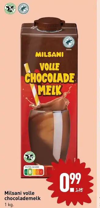 ALDI Milsani volle chocolademelk 1 kg aanbieding