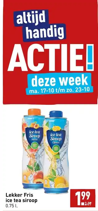 ALDI Lekker Fris ice tea siroop 0.75 l aanbieding