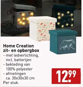 ALDI Home Creation zit- en opbergbox 30x30x30 cm aanbieding