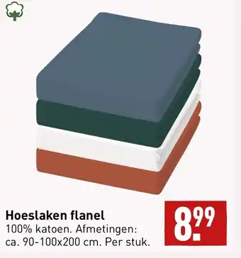 ALDI Hoeslaken flanel aanbieding