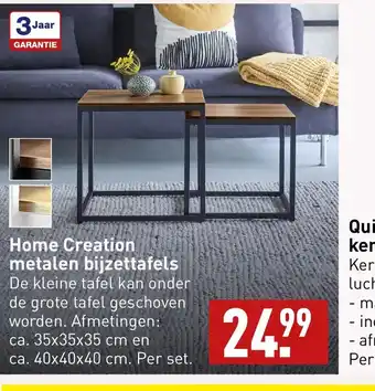 ALDI Home Creation metalen bijzettafels aanbieding