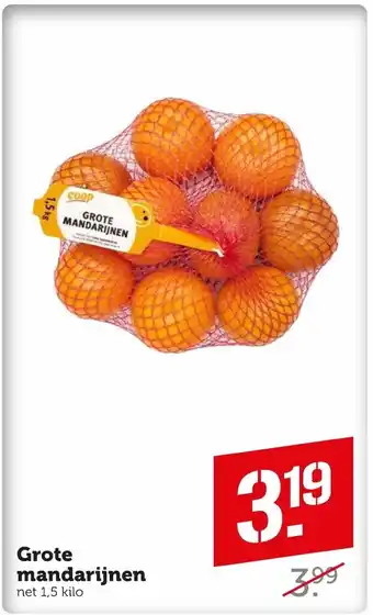 Coop Grote mandarijnen 1.5 kilo aanbieding