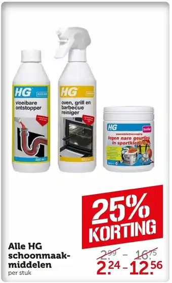 Coop Alle HG schoonmaak middelen aanbieding