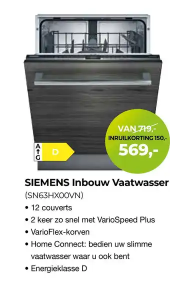 EP Siemens inbouw vaatwasser (sn63hx00vn) aanbieding