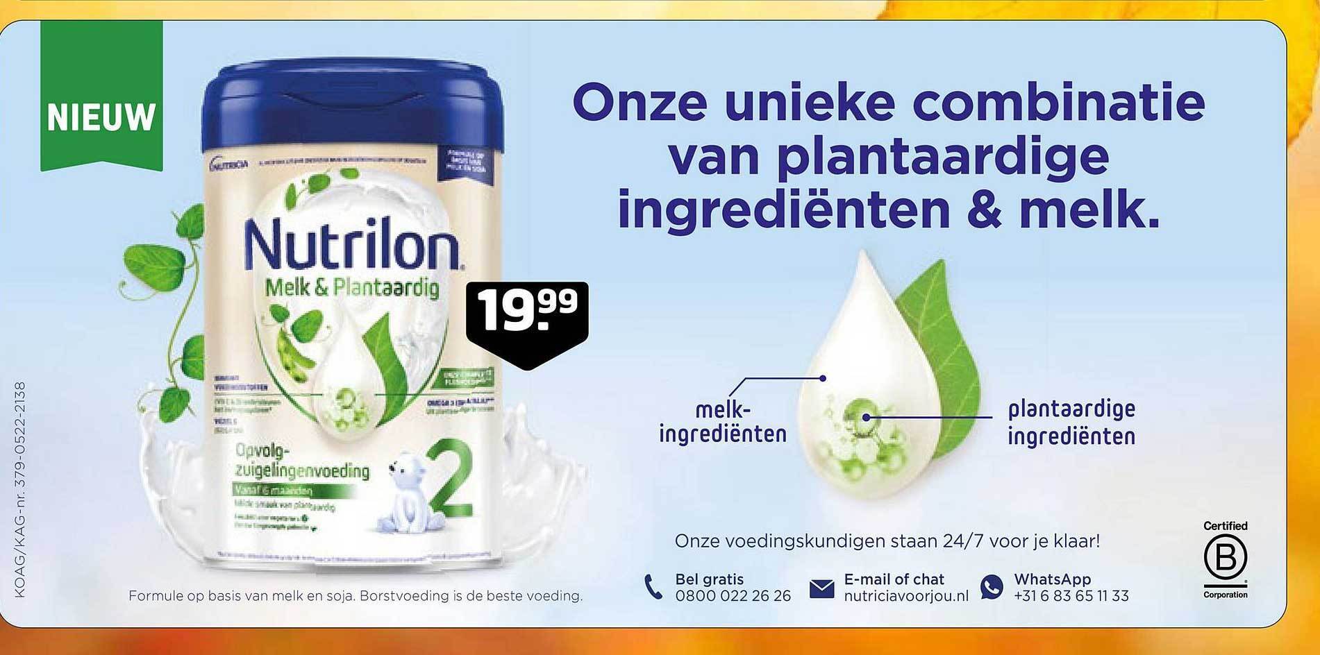 Nutrilon melk & plantaardig aanbieding bij Trekpleister Nutrilon melk & plantaardig aanbieding bij Trekpleister