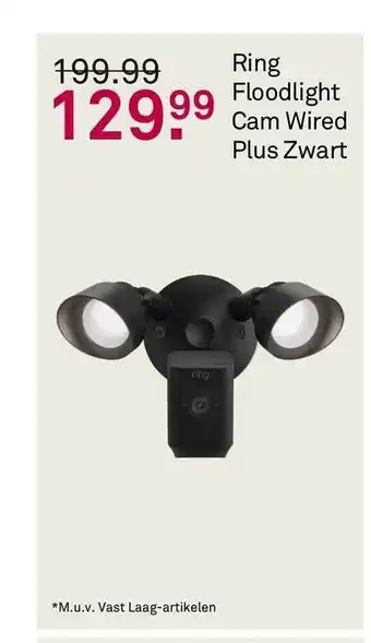 Karwei Ring floodlight cam wired plus zwart aanbieding