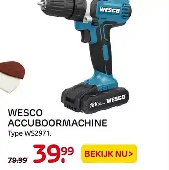 Praxis Wesco accuboormachine ws2971 aanbieding