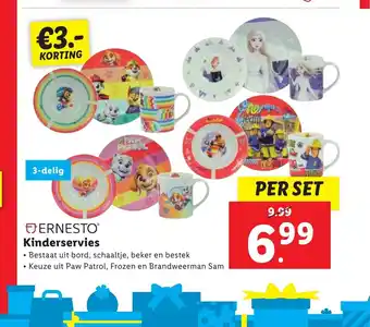 Lidl Ernesto Kinderservies aanbieding