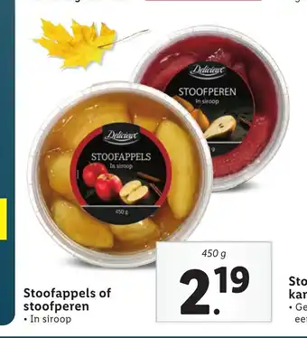 Lidl Delicieux Stoofappels of stoofperen 450 g aanbieding