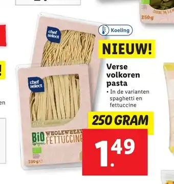 Lidl Verse volkoren pasta 250 gram aanbieding