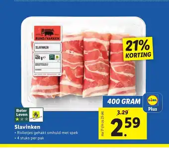 Lidl Slavinken 400 gram 4 stuks per pak aanbieding