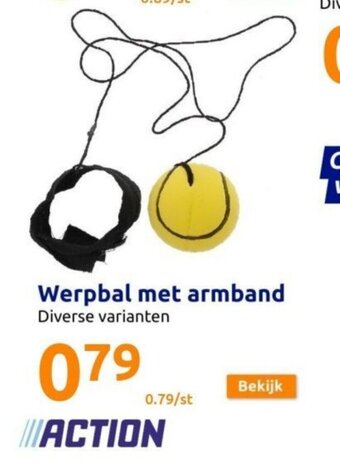 Action Werpbal met armband aanbieding