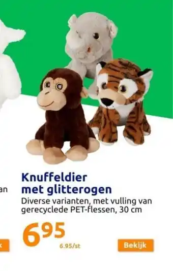 Action Knuffeldier met glitterogen aanbieding