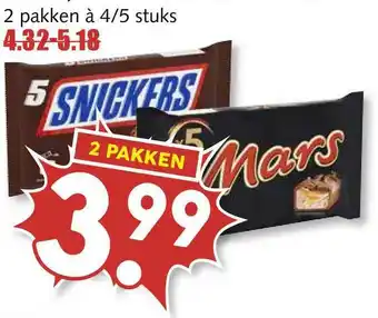 MCD Supermarkt Snickers of mars aanbieding