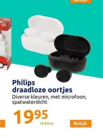 Action Philips draadloze oortjes aanbieding