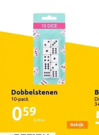 Action Dobbelstenen 10-pack aanbieding