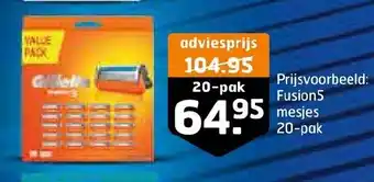 Trekpleister Gillette Fushion 5 Mesjes 20-Pak aanbieding