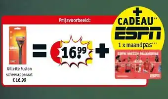 Kruidvat Gillette fusion scheerapparaat aanbieding