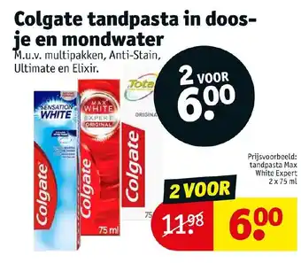 Kruidvat Colgate tandpasta in doos-je en mondwater aanbieding