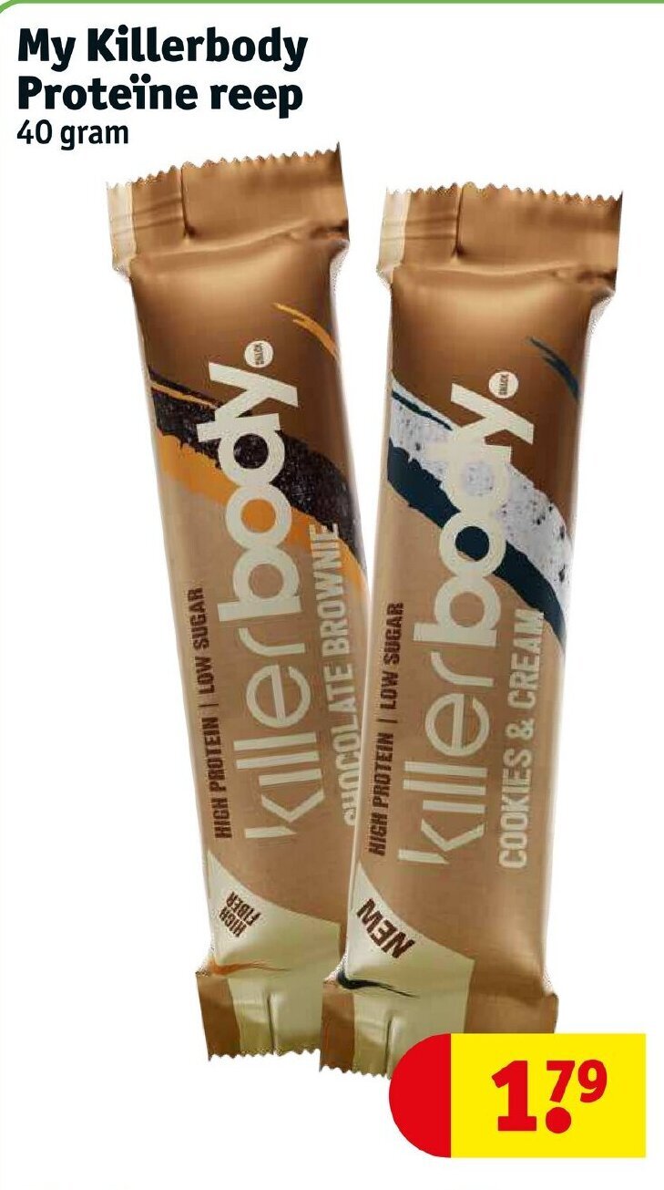 My killerbody proteine reep 40g aanbieding bij Kruidvat