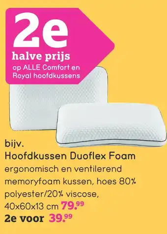 Leen Bakker Hoofdkussen Duoflex Foam aanbieding