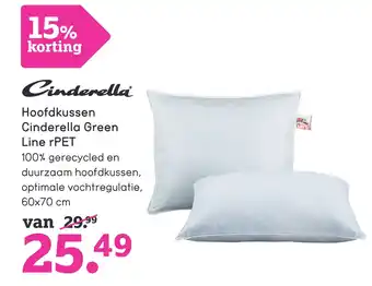 Leen Bakker Hoofdkussen Cinderella Green Line rPET aanbieding