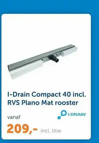 Warmteservice I-drain compact 40 incl. rvs plano mat rooster aanbieding