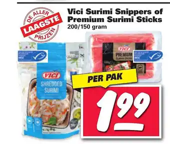 Nettorama Vici surimi snippers of premium surimi sticks aanbieding