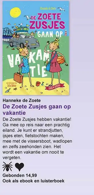 Libris Hanneke de zoete de zoete zusjes gaan op vakantie aanbieding