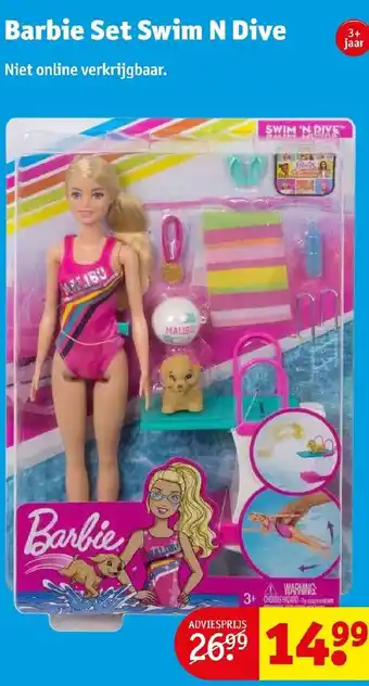 Kruidvat Barbie set swim n dive aanbieding