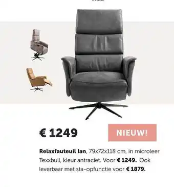 Woonboulevard Poortvliet Relaxfauteuil ian aanbieding