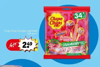 Kruidvat Chupa chups strawberry partymix 400g aanbieding