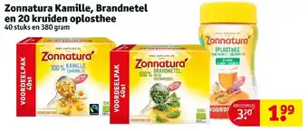 Kruidvat Zonnatura kamille, brandnetel en 20 kruiden oplosthee 40 stuks aanbieding