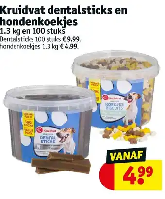 Kruidvat Kruidvat dentalsticks en hondenkoekjes 100 stuks aanbieding