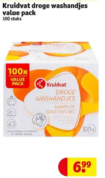 Kruidvat Kruidvat droge washandjes value pack 100 stuks aanbieding