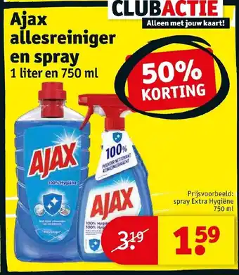 Kruidvat Ajax allesreiniger en spray aanbieding