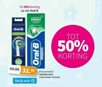 Plein.nl Oral-b opzetborstels cross action 10 stuks Tot 50% Korting aanbieding