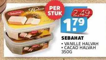 Sahan Supermarkten Sebahat vanille halvah of cacao halvah 350g aanbieding