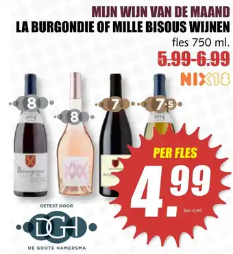 MCD Supermarkt La Burgondie of Mille Bisous wijnen 750ml aanbieding