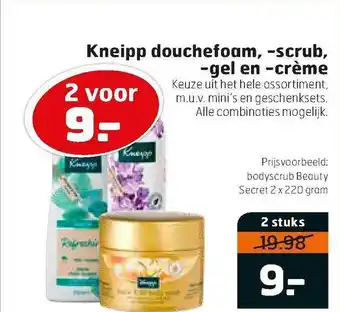 Trekpleister Kneipp douchefoam, -scrub, -gel En -crème aanbieding