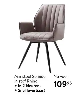 Profijt Meubel Armstoel Semide in stof Rhino. aanbieding