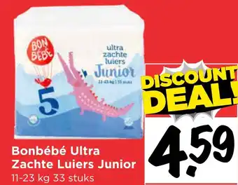 Vomar Voordeelmarkt Bonbébé Ultra Zachte Luiers Junior aanbieding