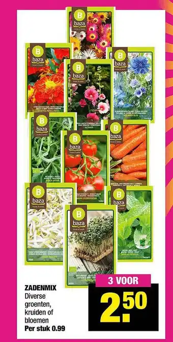 Big Bazar Zadenmix : groenten, kruiden of bloemen aanbieding