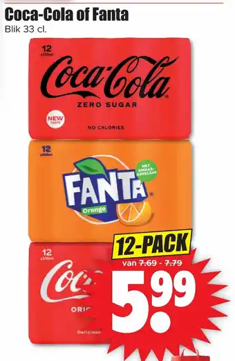 Dirk Coca-Cola of Fanta  33 cl aanbieding