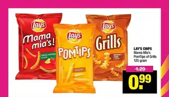 Big Bazar Lay's chips mama mia's, pomtips of grills 125 Gram aanbieding