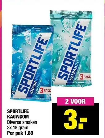 Big Bazar Sportlife kauwgom aanbieding