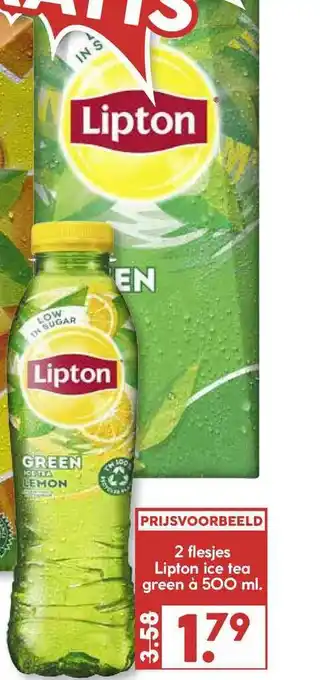 MCD Supermarkt 2 Flesjes lipton ice tea green aanbieding