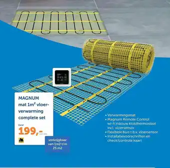 Warmteservice Magnum mat 1m² vloerverwarming complete set aanbieding