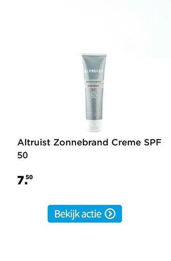 Plein.nl Altruist zonnebrand creme spf 50 aanbieding