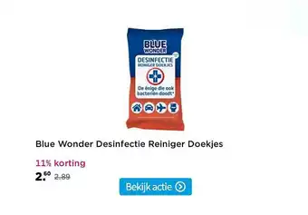 Plein.nl Blue wonder desinfectie reiniger doekjes 11% Korting aanbieding